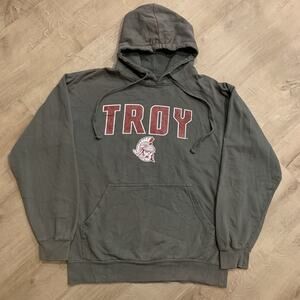 Old Varsity Brand Troy University Trojans TU Hoodie Sweatshirt Men's XL Gray